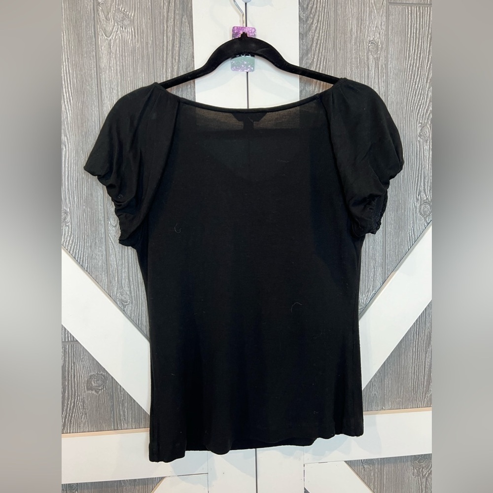 255. Banana Republic Black Cowl Neck Blouse M - Picture 4 of 4